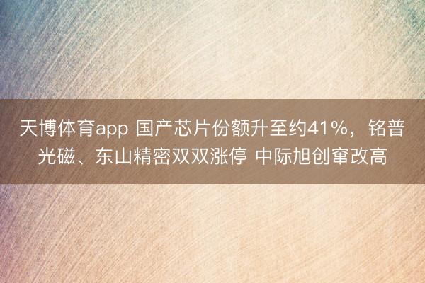 天博体育app 国产芯片份额升至约41%，铭普光磁、东山精密双双涨停 中际旭创窜改高
