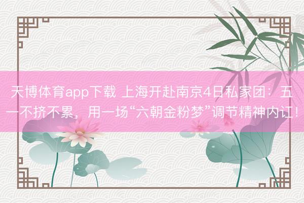 天博体育app下载 上海开赴南京4日私家团：五一不挤不累，用一场“六朝金粉梦”调节精神内讧！