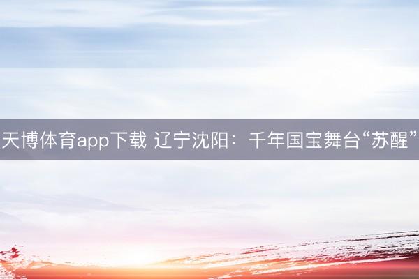 天博体育app下载 辽宁沈阳：千年国宝舞台“苏醒”