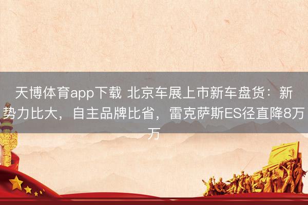 天博体育app下载 北京车展上市新车盘货：新势力比大，自主品牌比省，雷克萨斯ES径直降8万